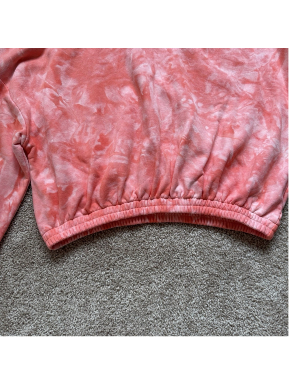 Elodie Womens Size XL Pink Tie Dye Cropped Pullover Sweatshirt - Picture 4 of 8